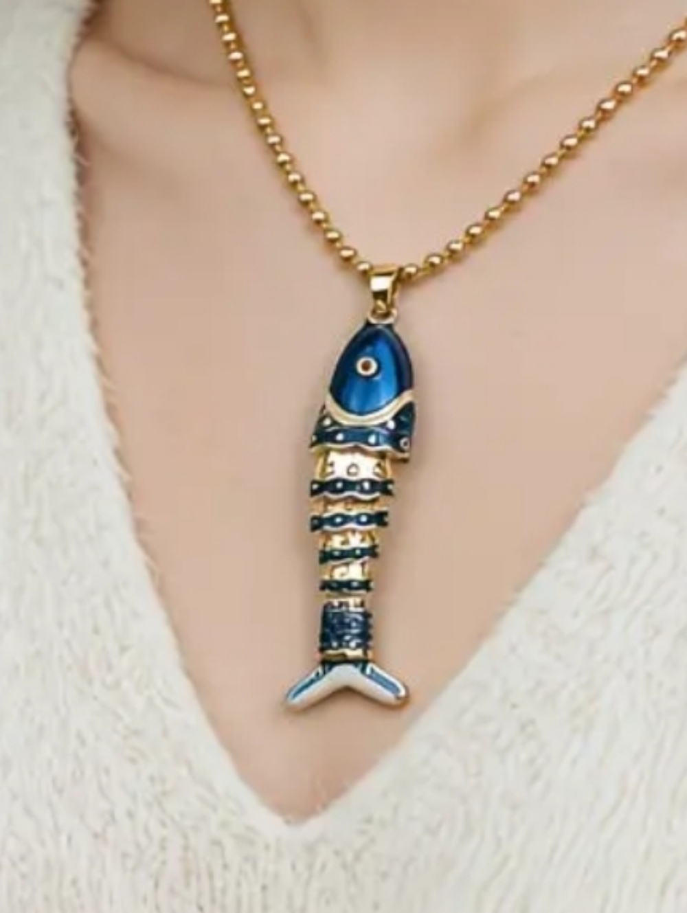 Colorful Enamel Fish Pendant - Picture 3 of 4